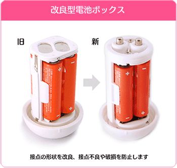 【改良型電池ボックス】接点の形状を改良、接点不良や破損を防止します